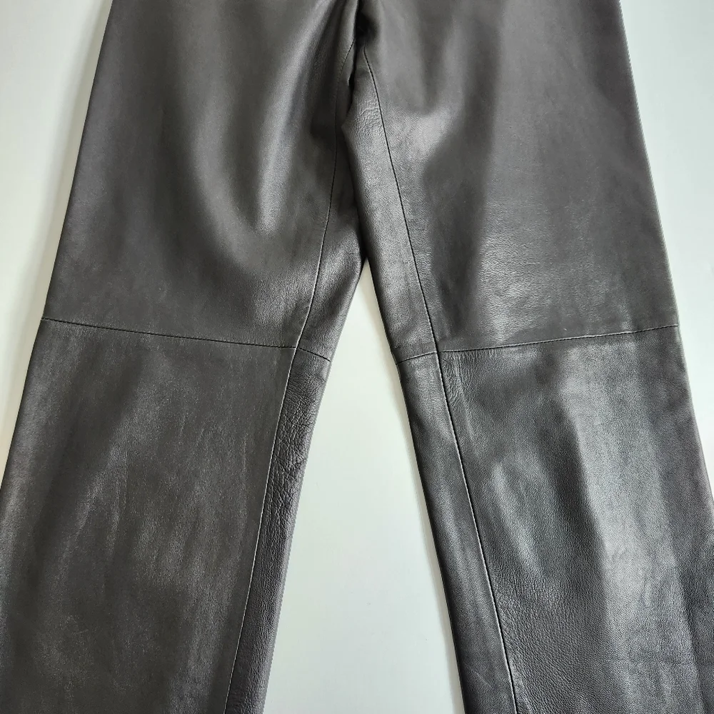 Dana Buchman Lamb Skin Leather Black Pants Size 2 - Picture 10 of 16